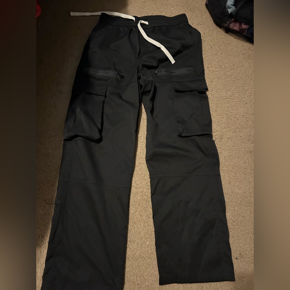 Black Cargo Pants with Utility Design